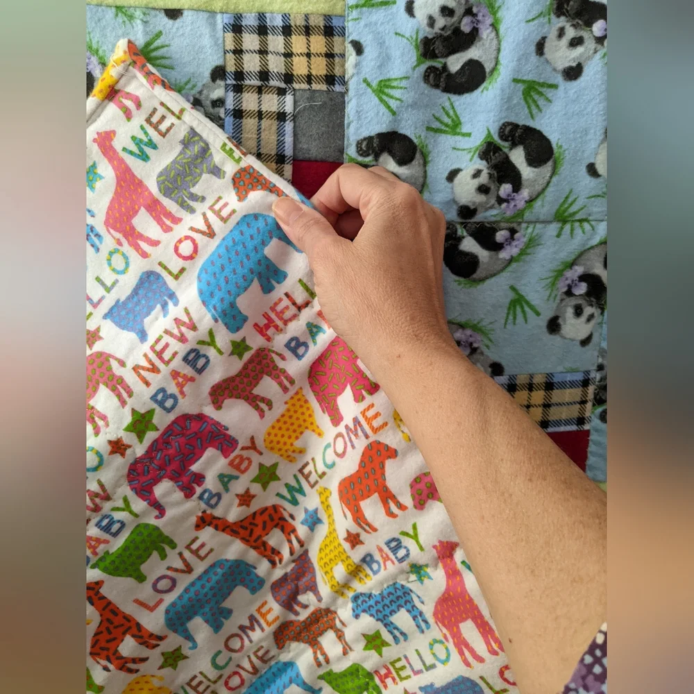 Soft Panda/Bear/Animal Flannel Baby Quilt, Bed or Tummy Time